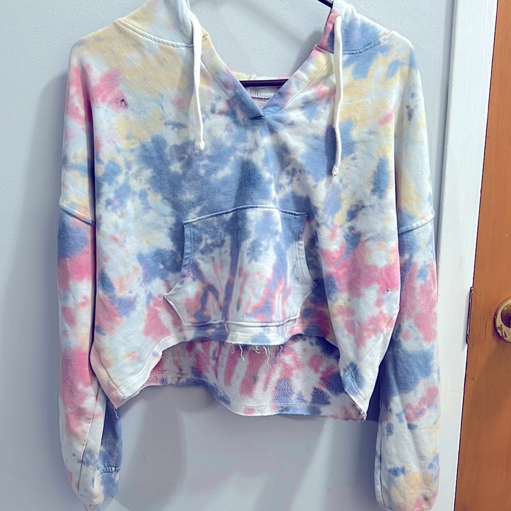 Tie dye crop top Womens sweatshirt